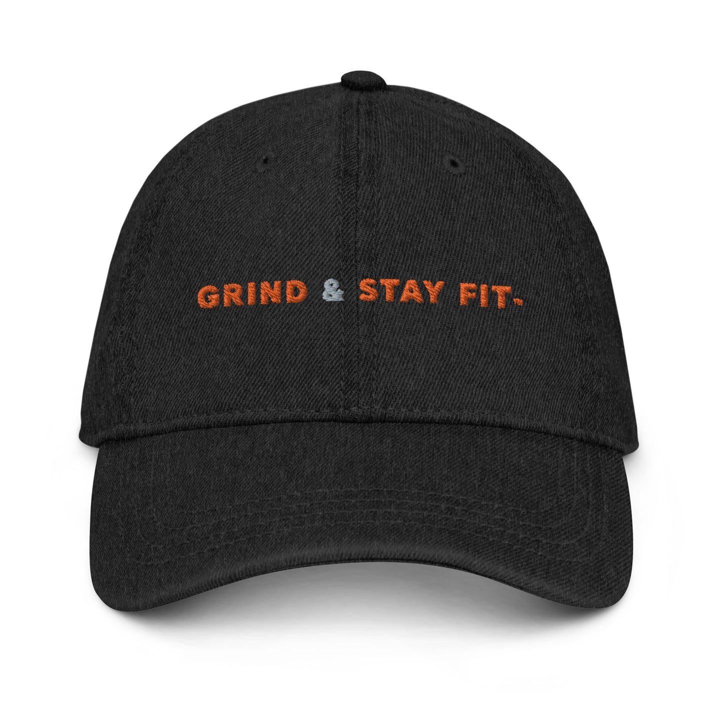 Grind & Stay Fit Orange Letter Denim Hat