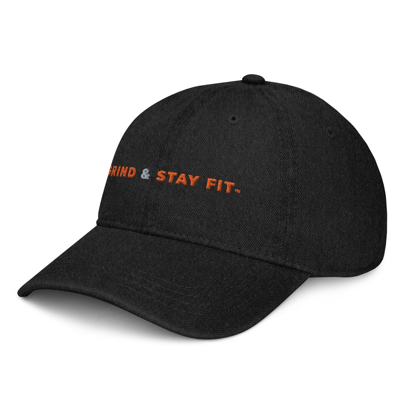 Grind & Stay Fit Orange Letter Denim Hat