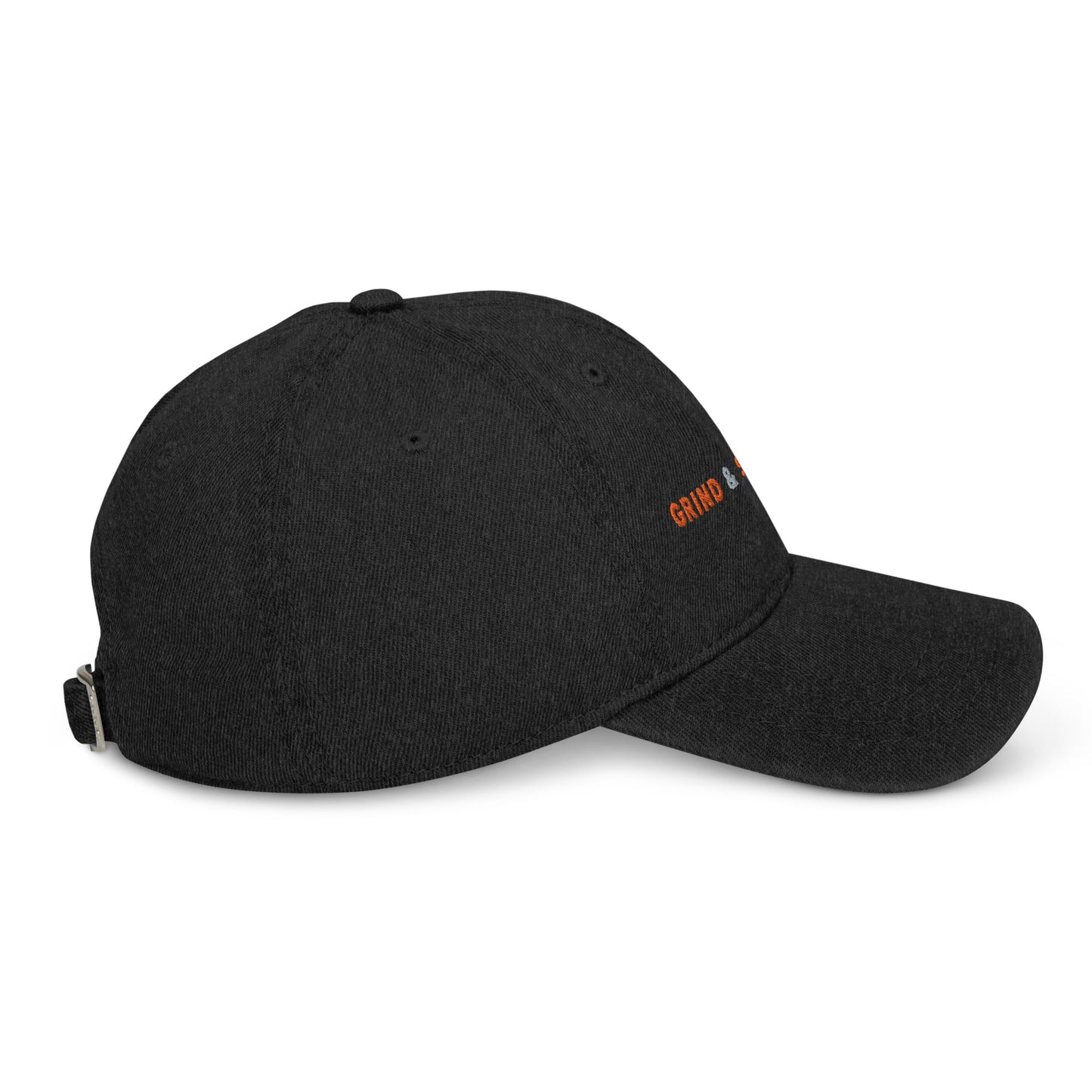 Grind & Stay Fit Orange Letter Denim Hat