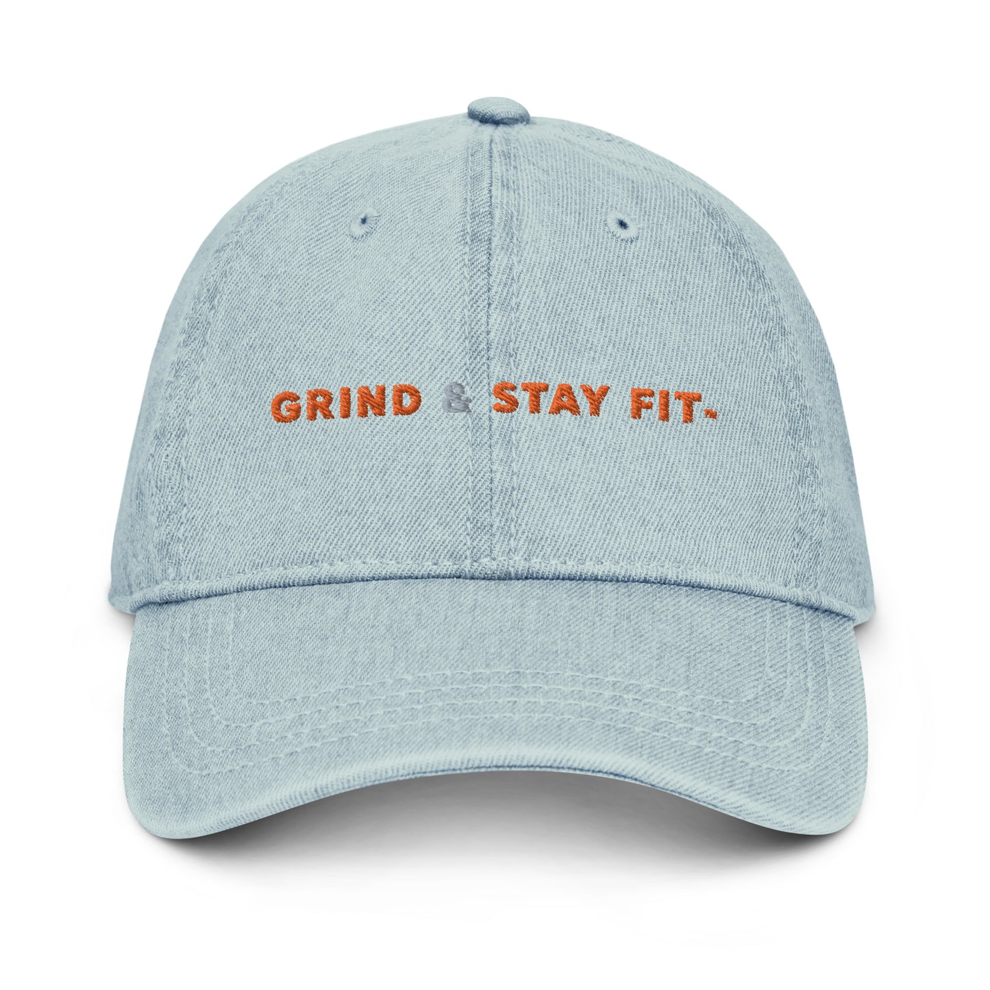 Grind & Stay Fit Orange Letter Denim Hat