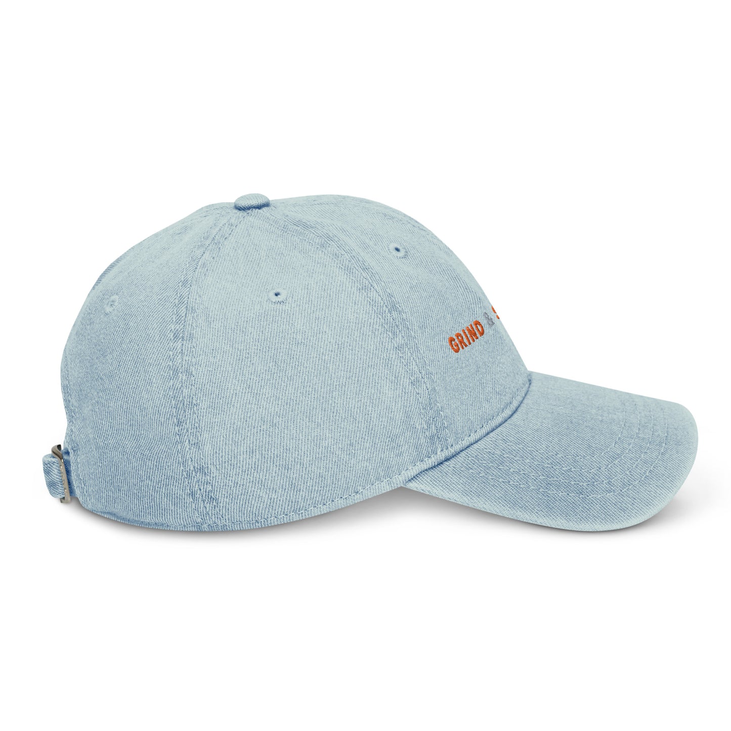 Grind & Stay Fit Orange Letter Denim Hat