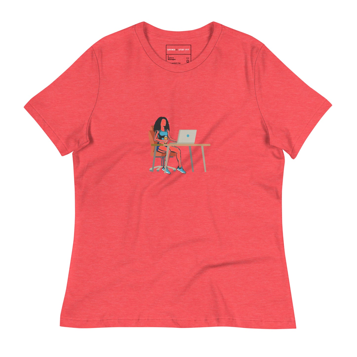 Grind & Stay Fit Red Woman Women's Relaxed T-Shirt