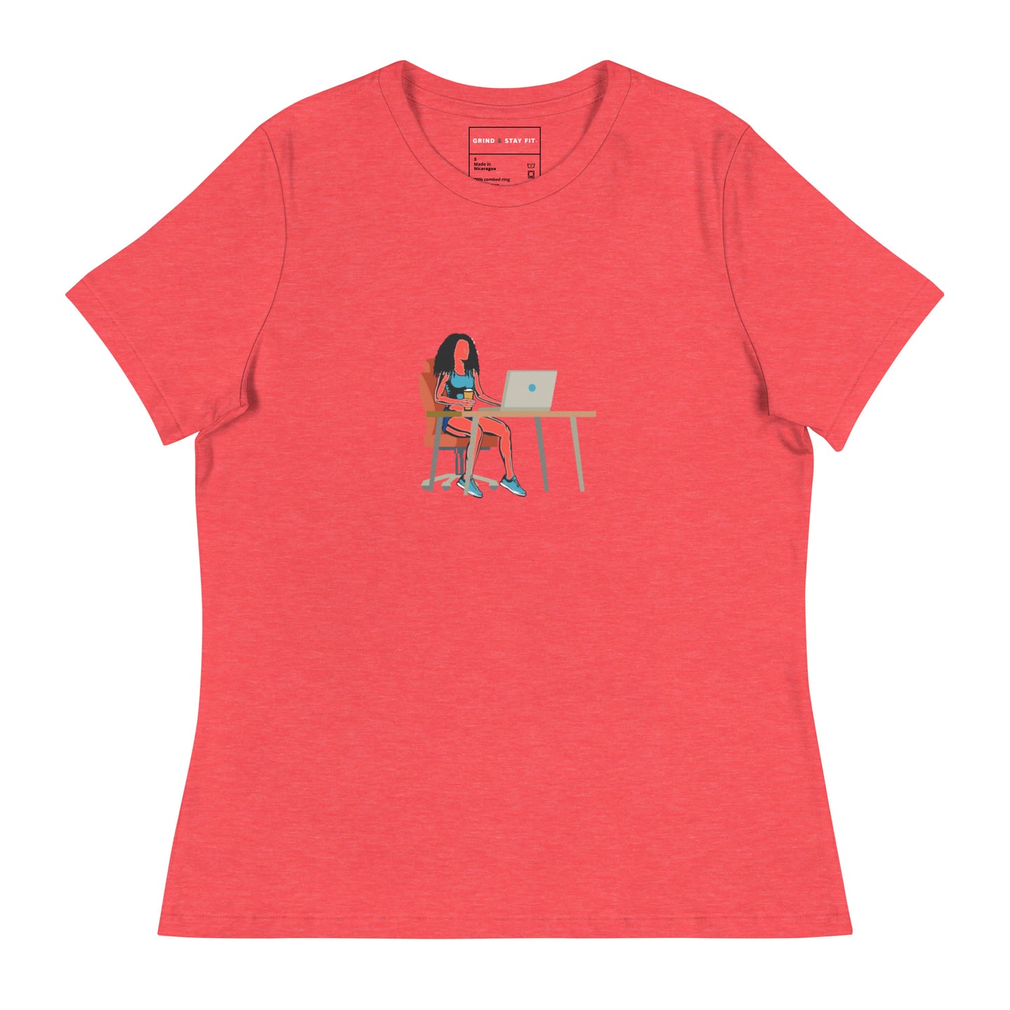 Grind & Stay Fit Red Woman Women's Relaxed T-Shirt