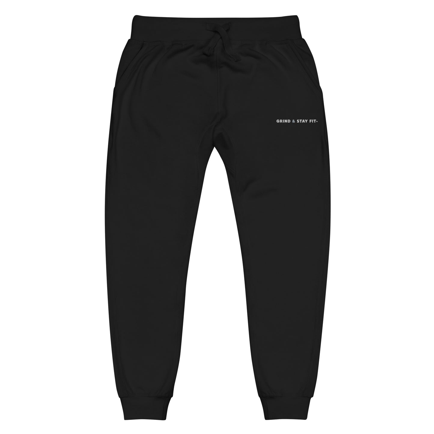 Grind & Stay Fit White Letter Unisex Fleece Sweatpants (Click To See The Other Colors)