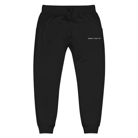 Grind & Stay Fit White Letter Unisex Fleece Sweatpants (Click To See The Other Colors)