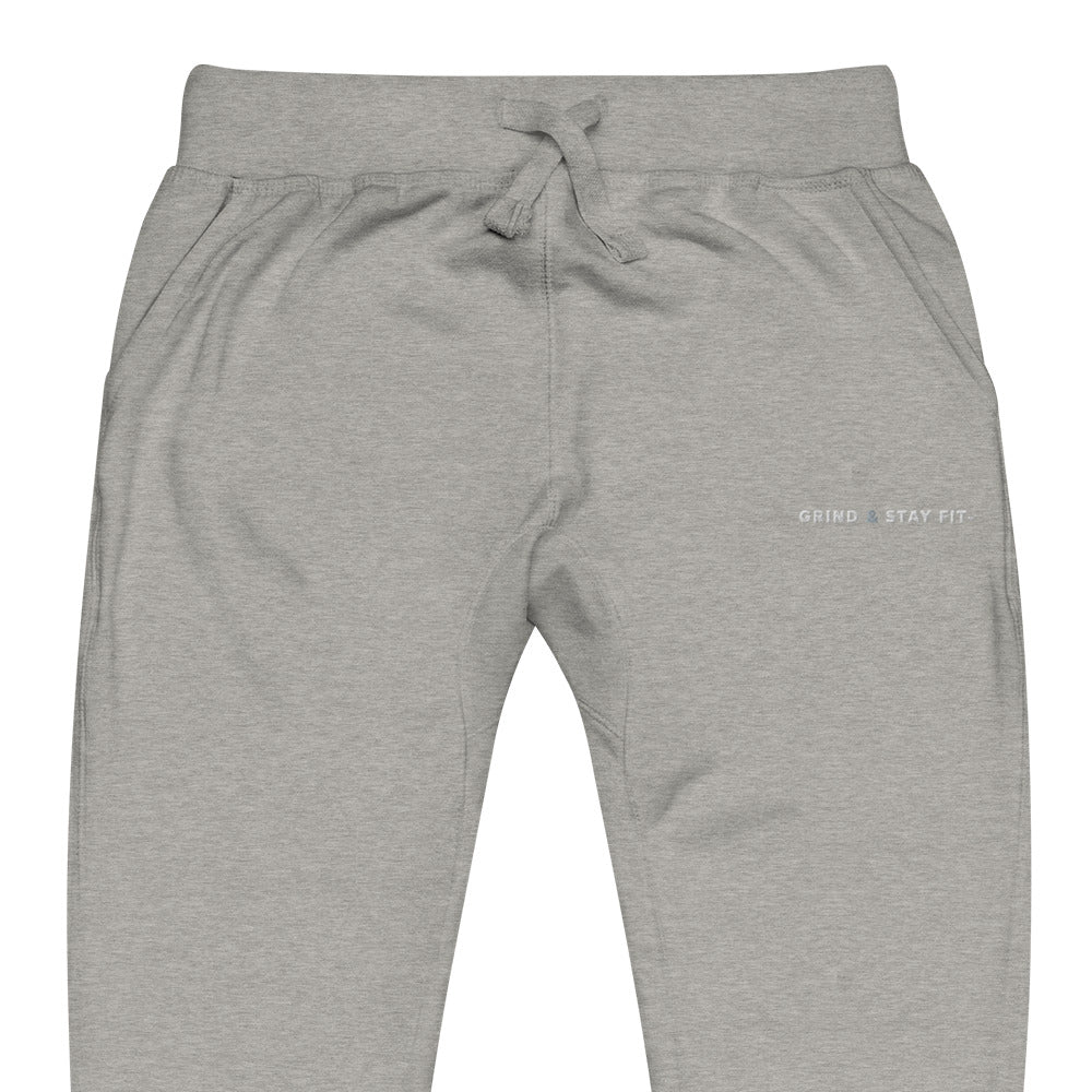 Grind & Stay Fit White Letter Unisex Fleece Sweatpants (Click To See The Other Colors)