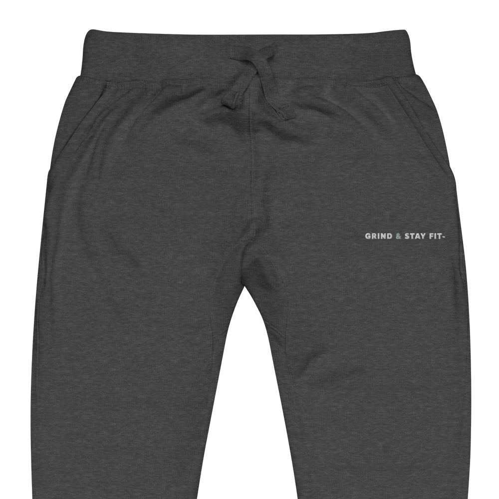 Grind & Stay Fit White Letter Unisex Fleece Sweatpants (Click To See The Other Colors)