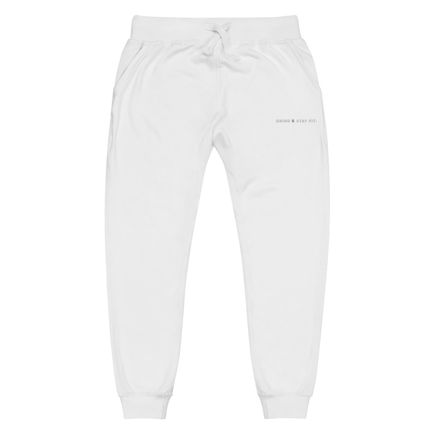 Grind & Stay Fit White Letter Unisex Fleece Sweatpants (Click To See The Other Colors)