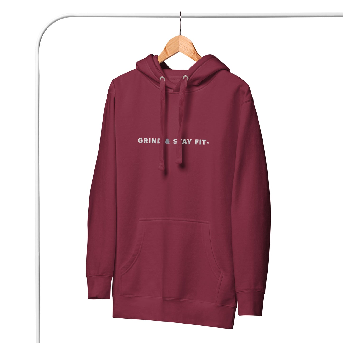 Grind & Stay Fit White Letter Unisex Hoodie (Click To See The Other Colors)