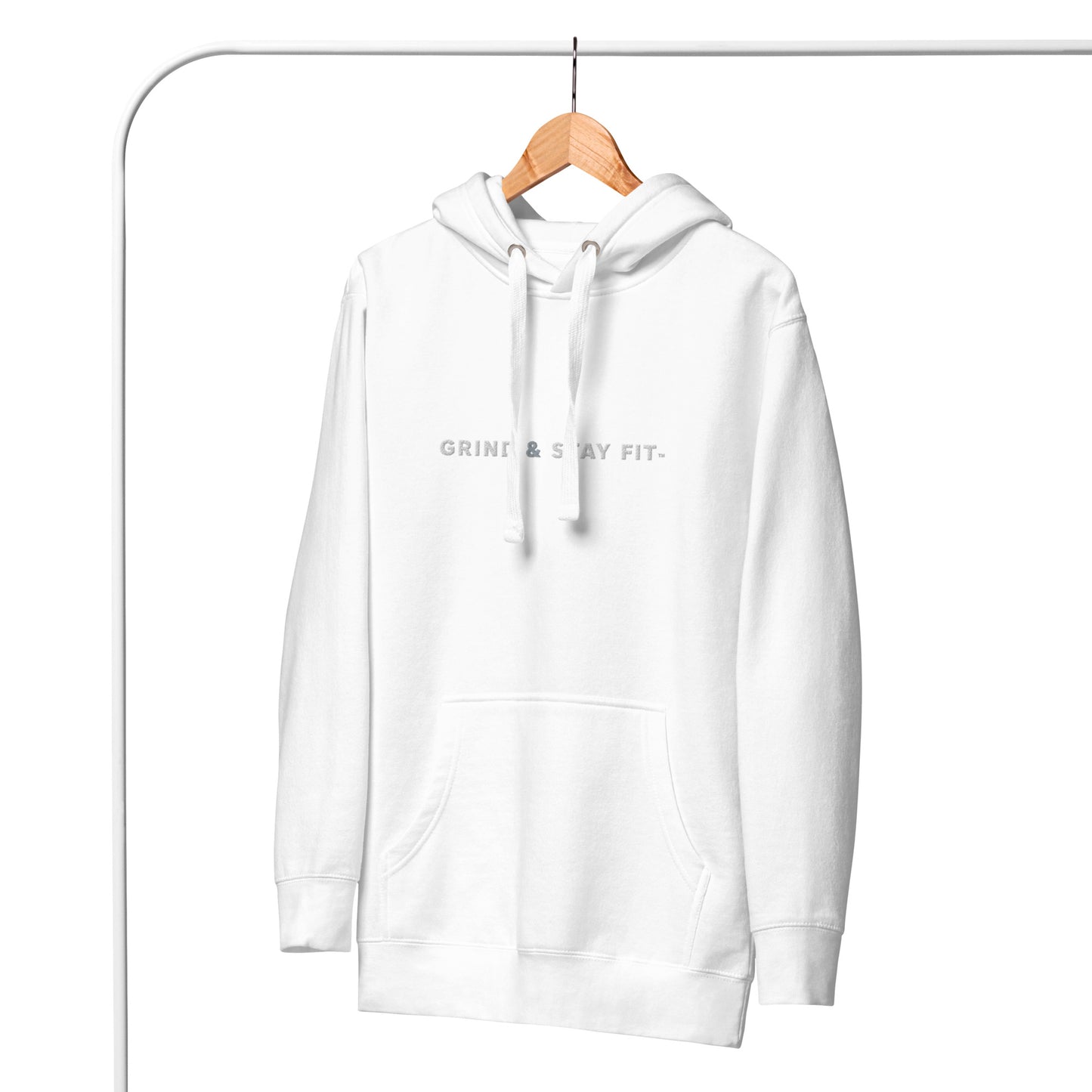 Grind & Stay Fit White Letter Unisex Hoodie (Click To See The Other Colors)